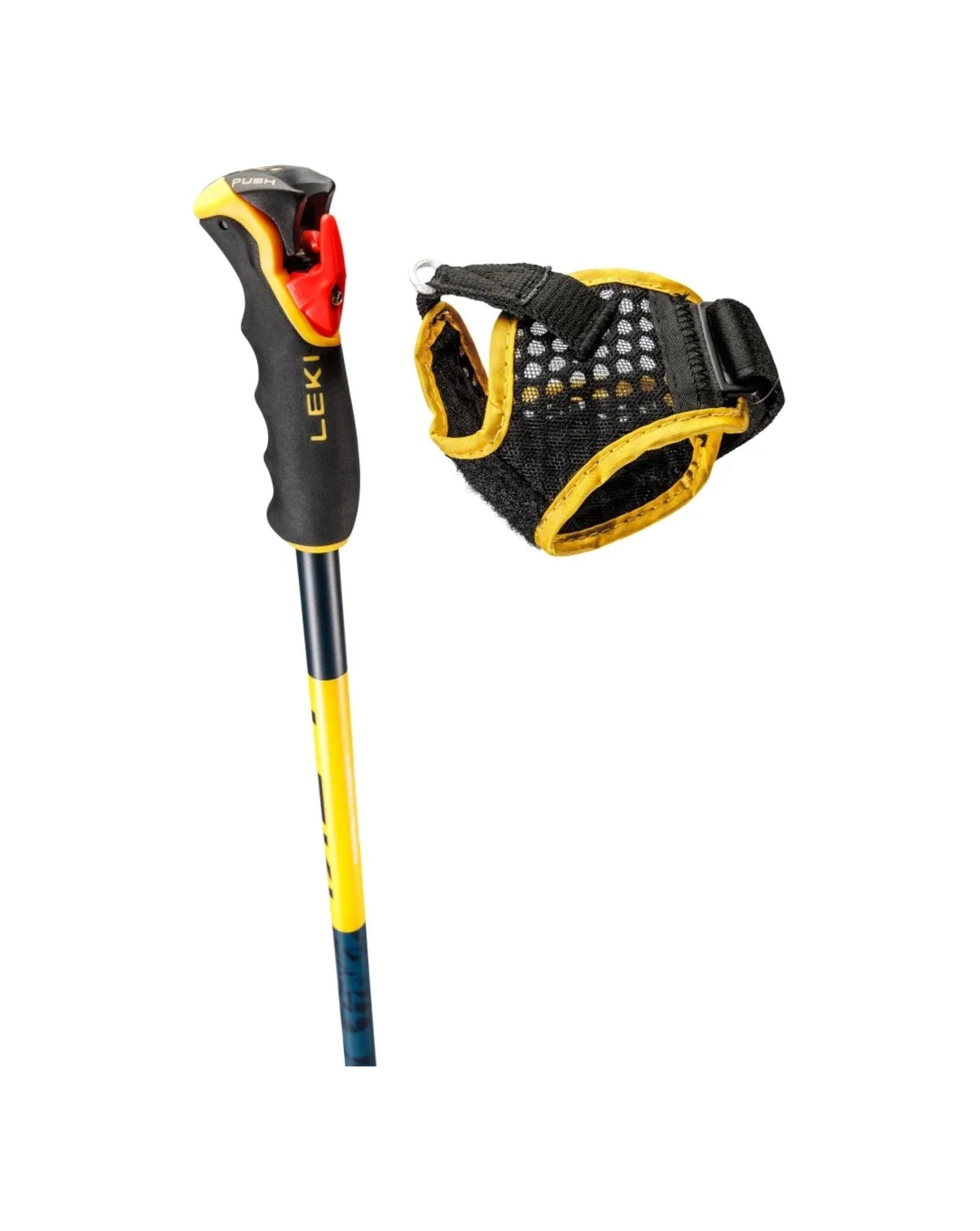 Leki Spitfire Vario 3D Ski Poles - Denim Blue/Mustard 110-140