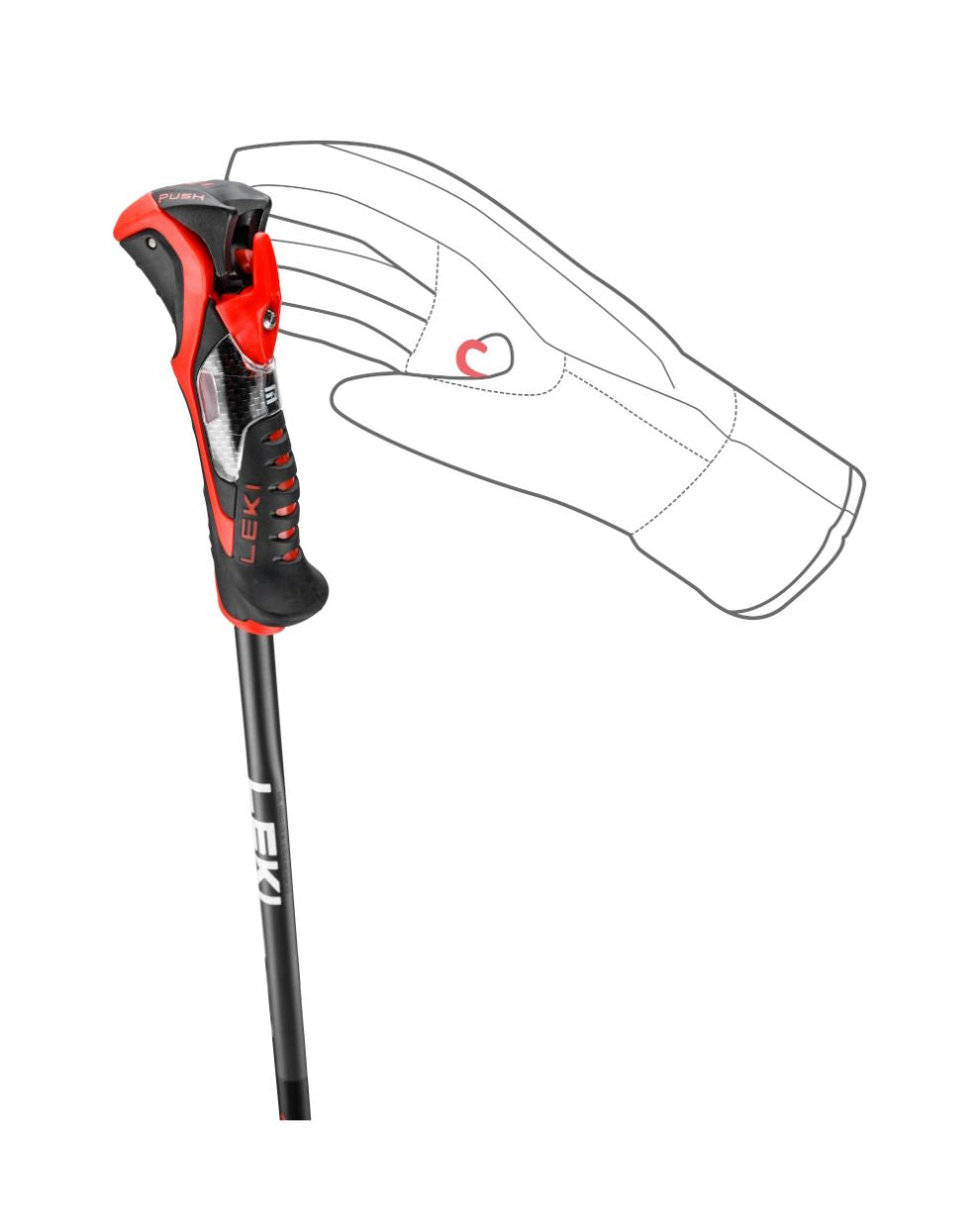 Leki Airfoil 3D Ski Poles - Black/Red