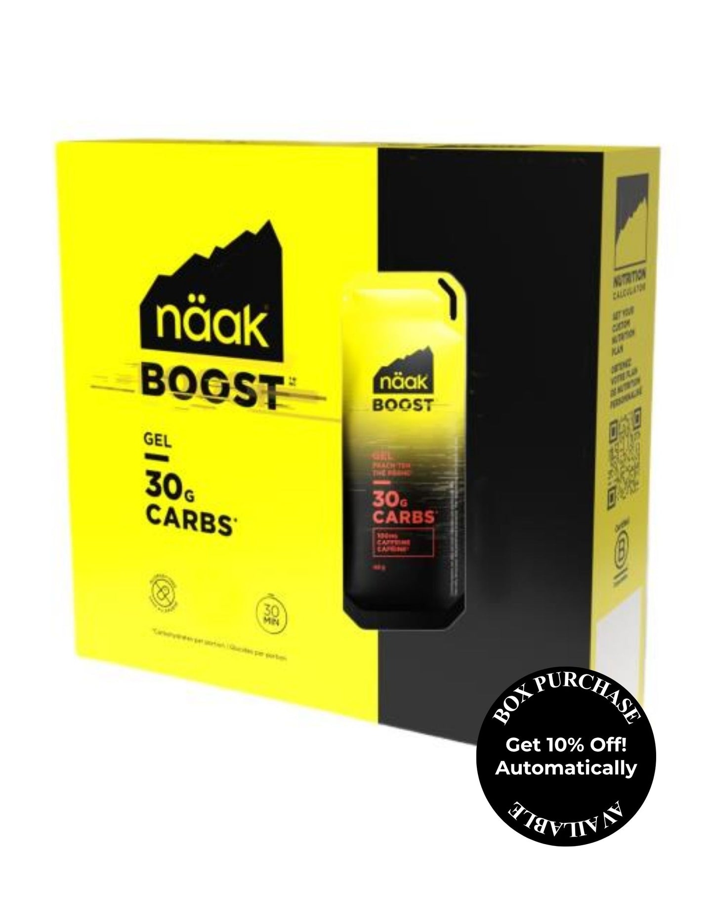 Naak Boost Energy Gel - Peach Tea 30 (Box Purchase Available)