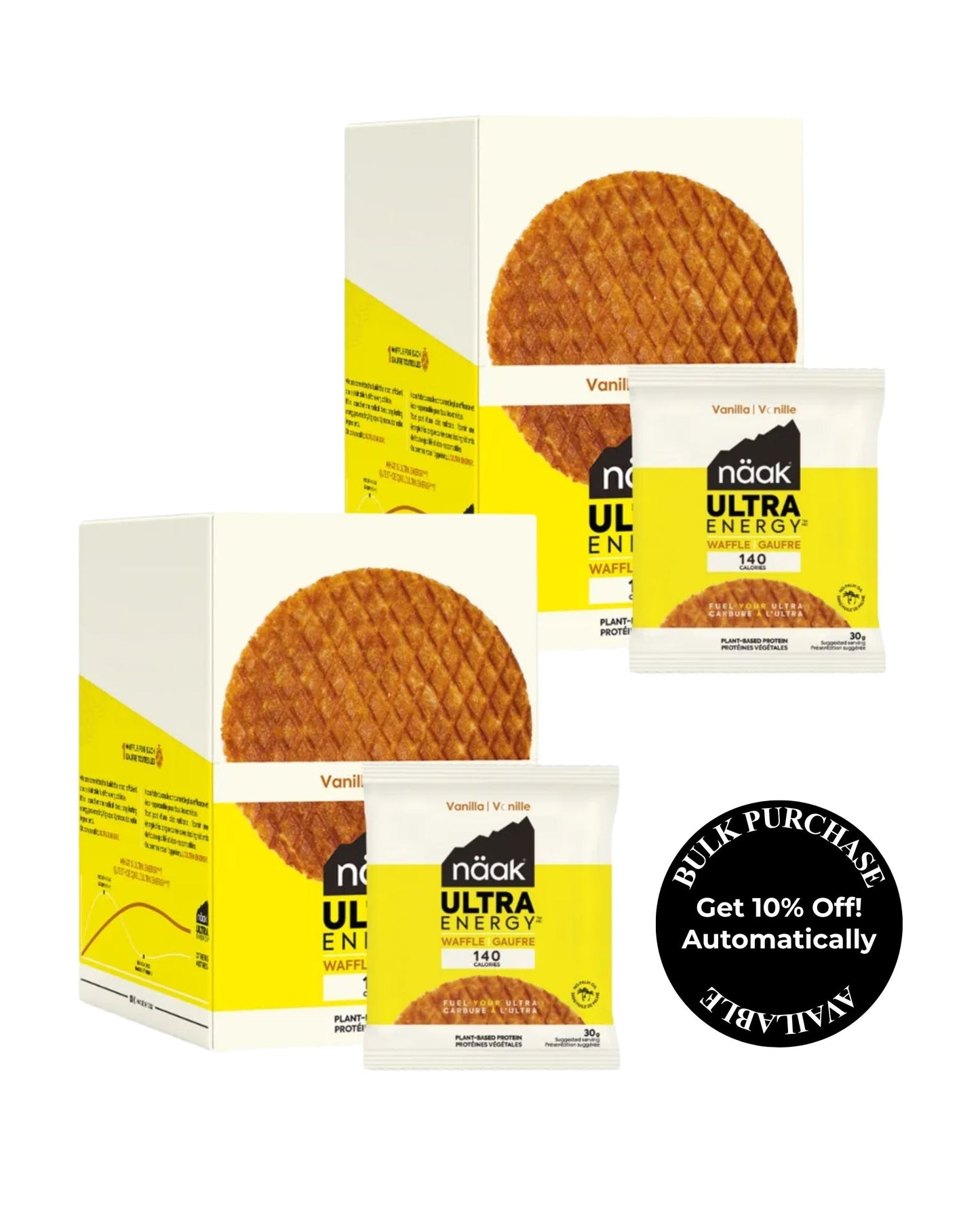 Naak Ultra Energy Waffle - Vanilla 30g