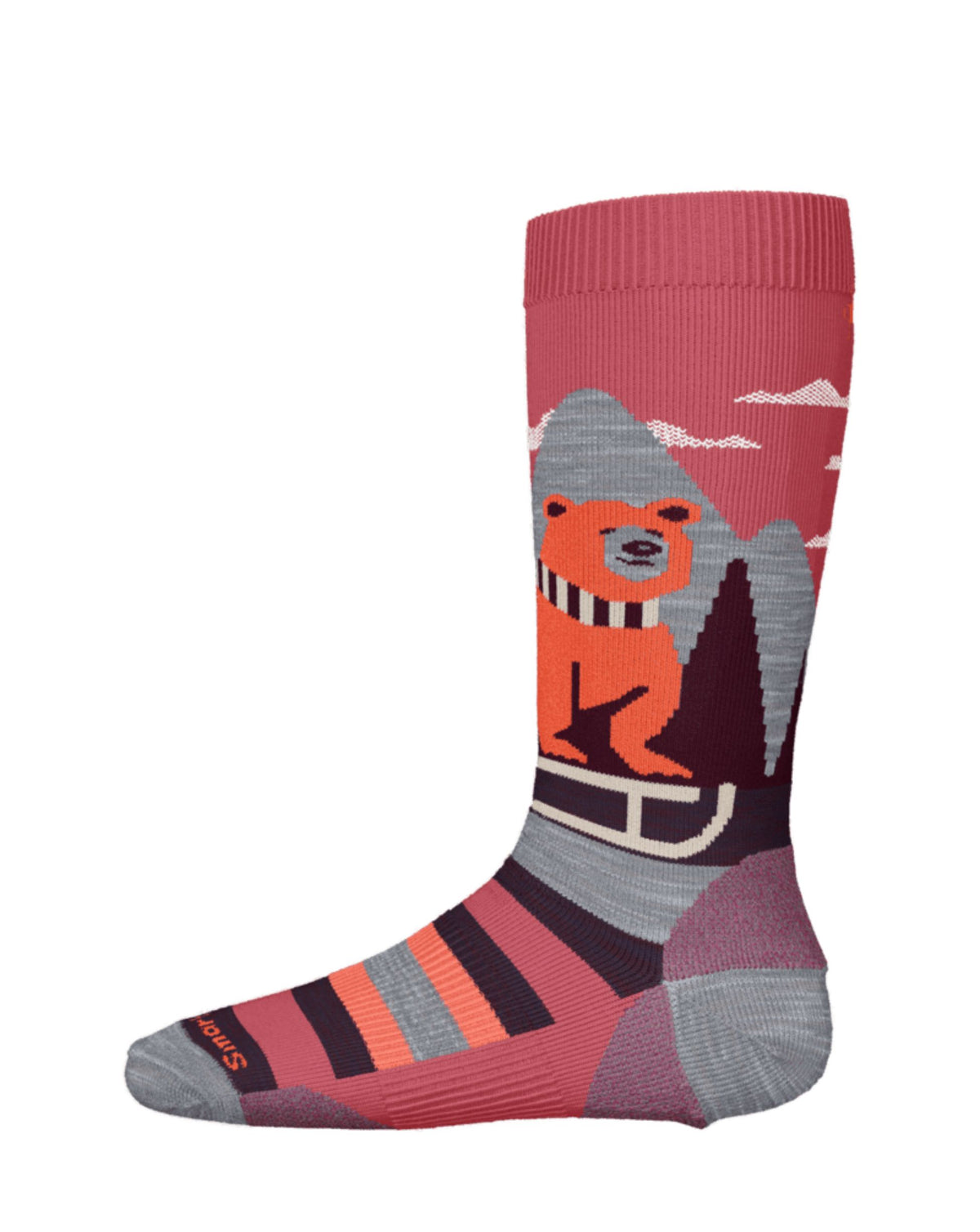 Smartwool Light Cushion Sleigh Bear Over The Cushion Kid's Ski Socks