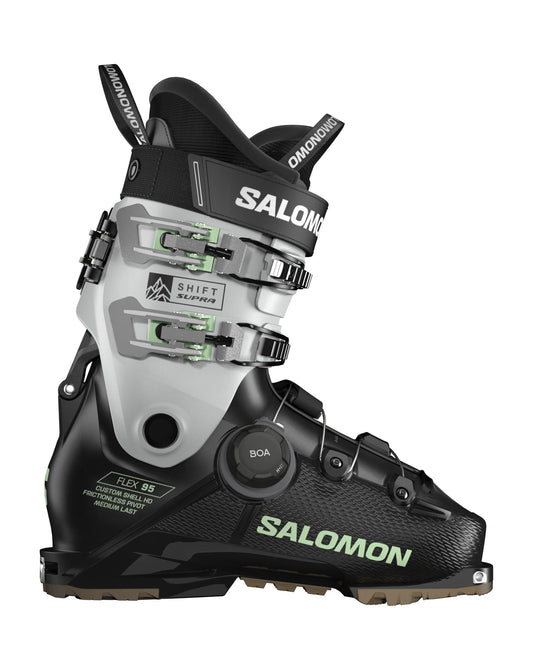 Salomon Shift Supra Boa 95 Women's Ski Boots - Black/Cool Grey/Patina Green