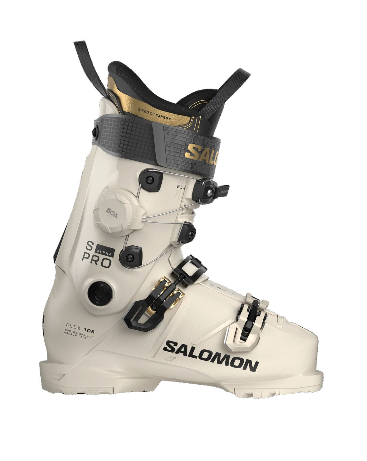 Salomon S/Pro Alpha C BOA 105 Women's Ski Boots - Birch / Black / Gold Met