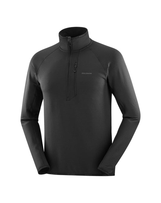 Salomon Essential Lightwarm 1/2 Zip Men's Mid Layer - Deep Black