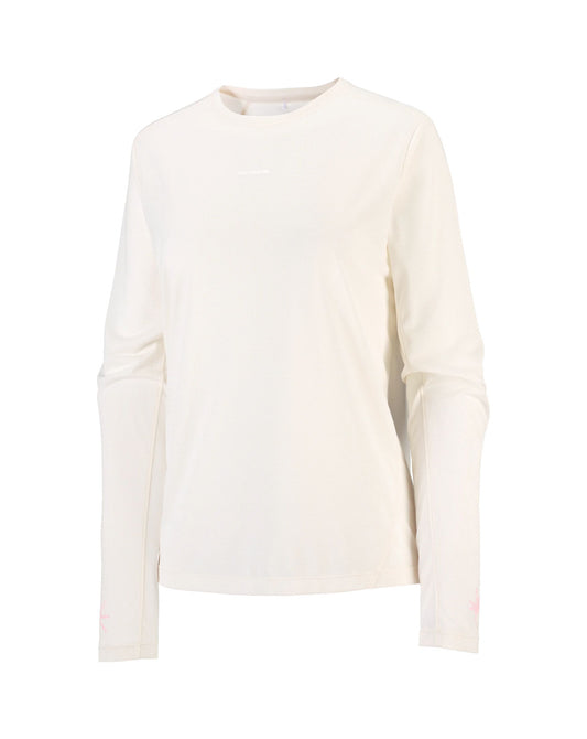 Salomon Women's SHKout Core LS GFX Tee - Whisper White