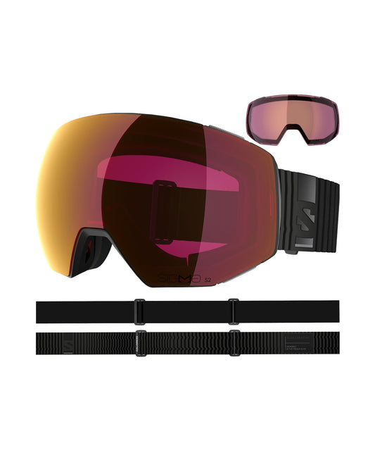 Saloon Radium Prime Sigma (and Extra Lens) Ski Goggles- BLACK/Poppy Red
