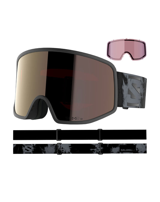 Salomon Sentry Pro Sigma Ski Goggles ( and Extra Lens) - Black Tie/Gun Metal /Silver Pink