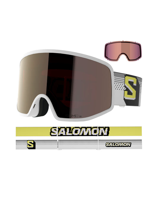 Salomon Sentry Pro Sigma Ski Goggles (and Extra Lens) - White / Gun Metal / Light Blue