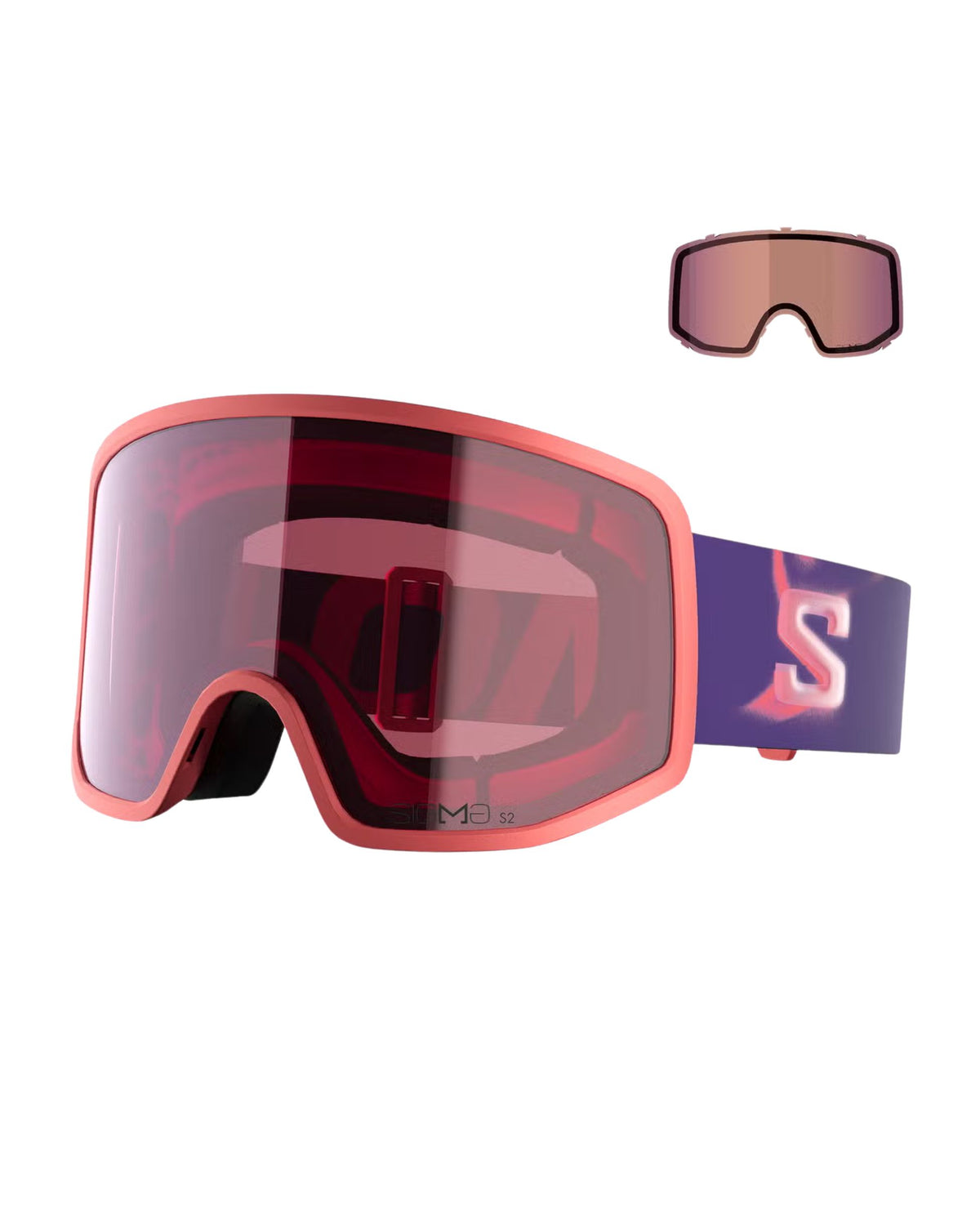 Salomon Sentry Pro S Sigma Ski Goggles -Sunkissed Coral/Silver Pink
