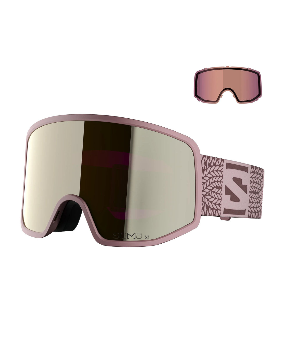 Salomon Sentry Pro S Sigma Ski Goggles - Dawn Pink/Black Gold