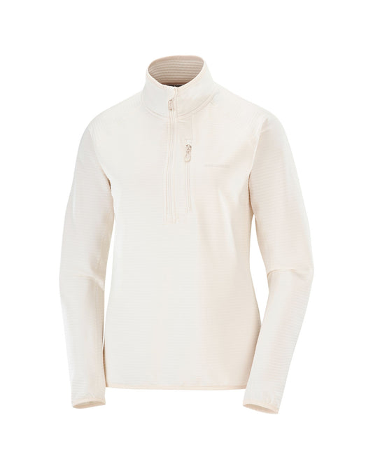 Salomon Women's Essential Lightwarm 1/2 Zip - Whisper White