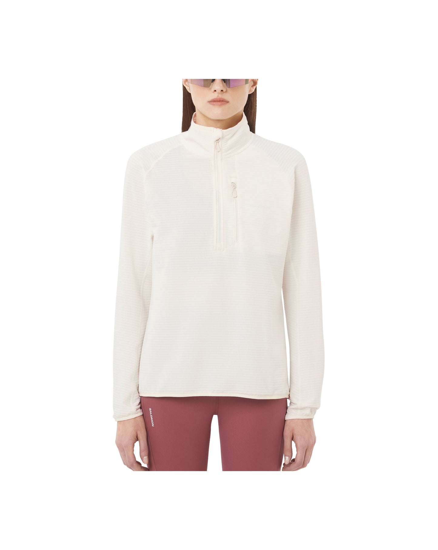 Salomon Women's Essential Lightwarm 1/2 Zip - Whisper White