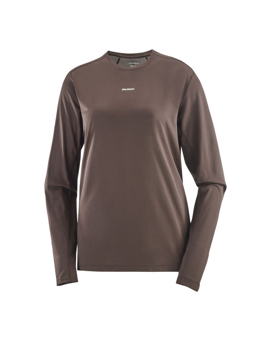 Salomon Women's SHAKEout Core Long Sleeve Tee - Coffee Bean