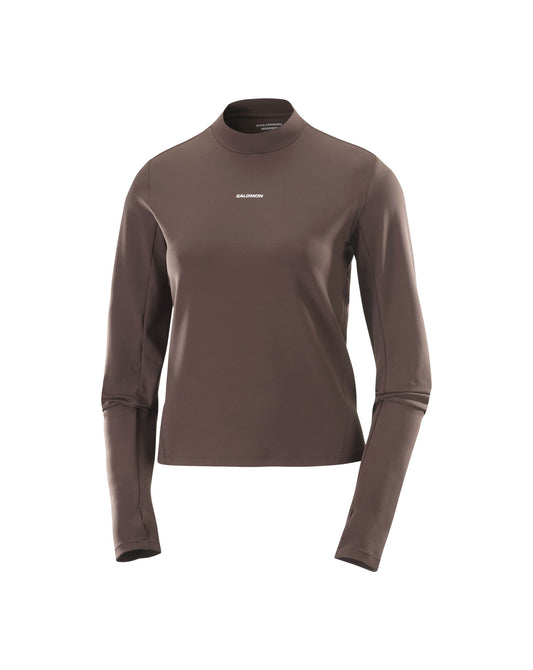 Salomon Women's SHAKEout Bliss Long Sleeve Tee -Coffee Bean