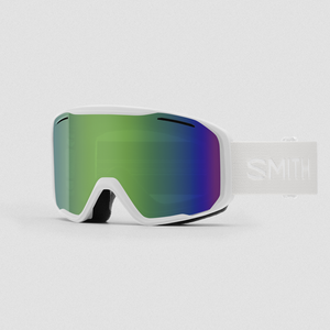 Smith Blazer Ski Goggles - White + Green Sol-X Mirror