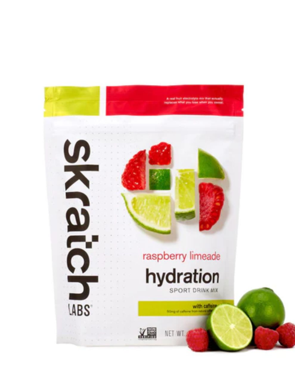 Skratch Labs Caffeinated Drink Mix 440g - Raspberry Lime with Caffeine