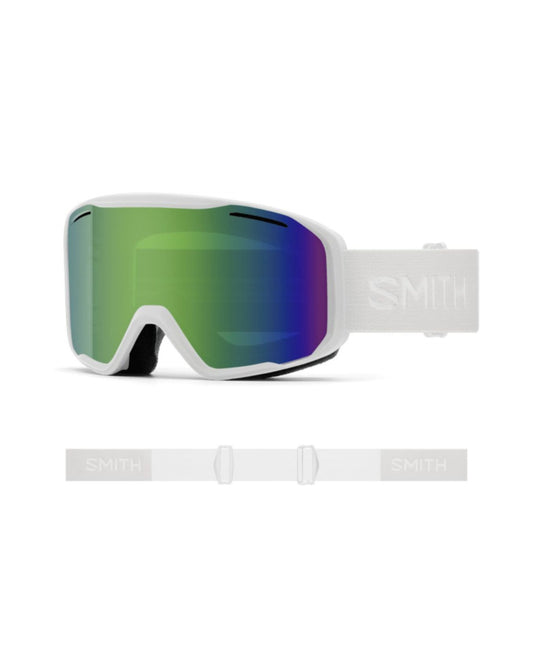 Smith Blazer Ski Goggle - White + Green Sol-X Mirror Lens