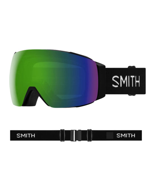 Smith IO Mag Ski Goggles - Black + Chroma Pop Sun Green Mirror Lens