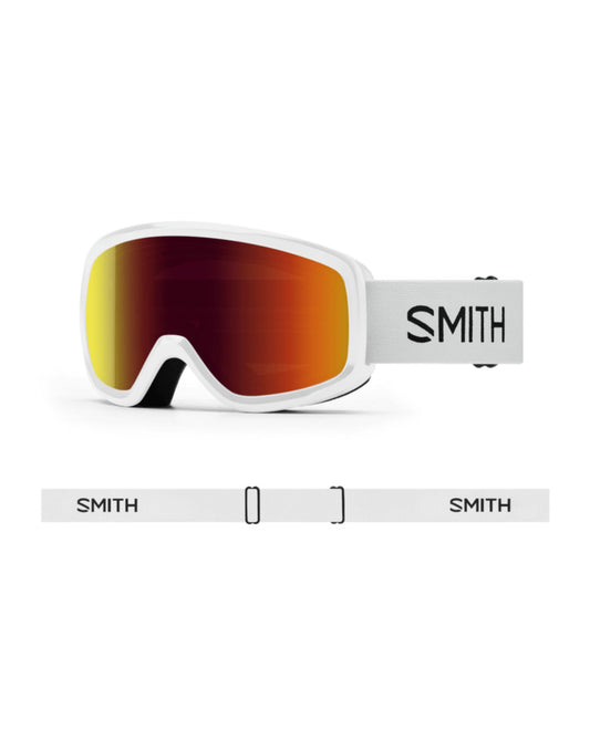 Smith Snowday Junior Ski Goggles - White + Red Sol-X Mirror Lens