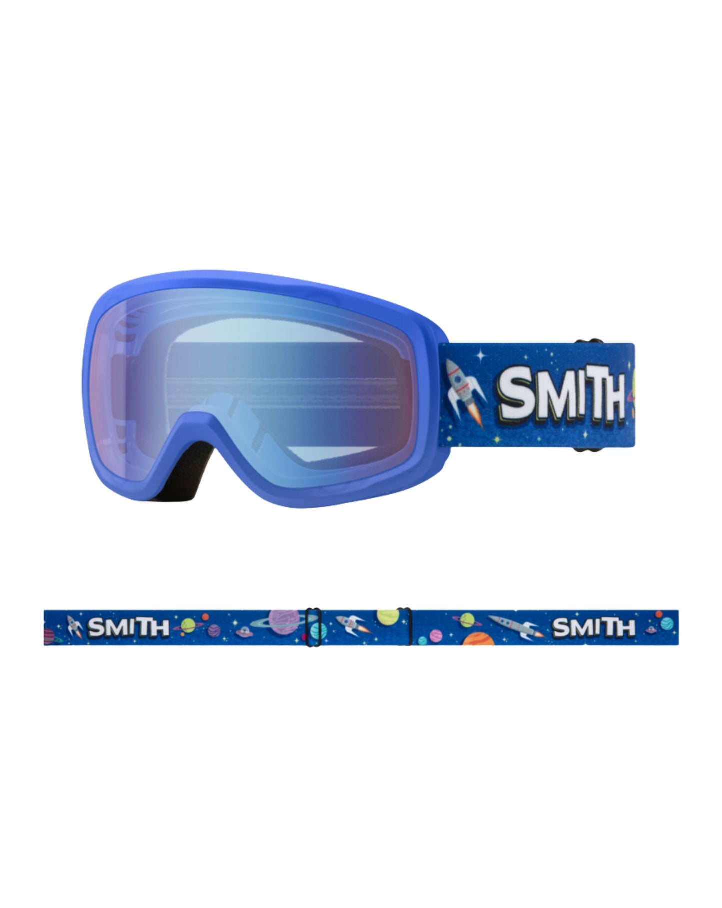 Smith Snowday Junior Ski Goggles - Supernova Rockets + Blue Sensor Mirror Lens