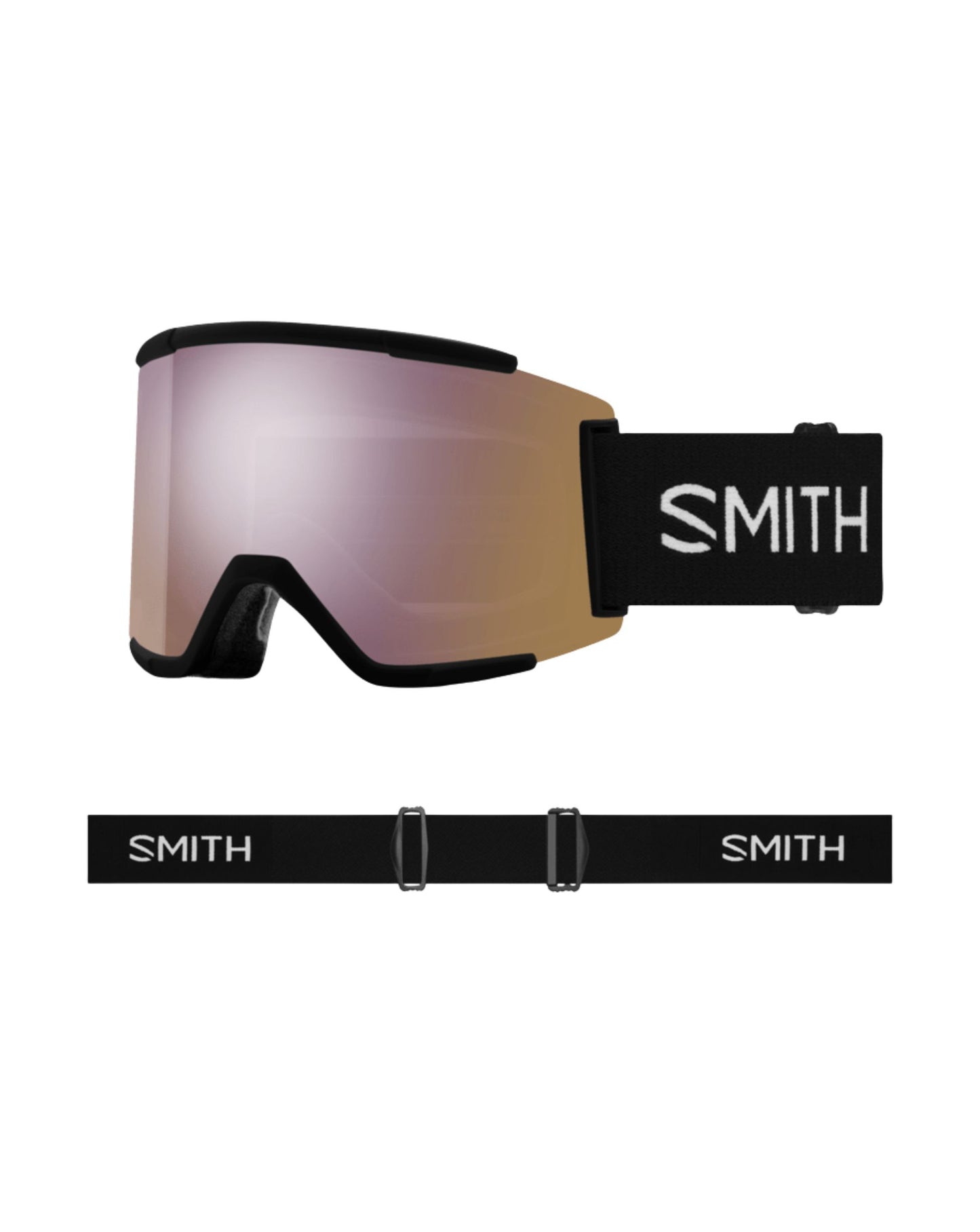 Smith Squad XL Ski Goggles - Black + ChromaPop Everyday Rose Gold Mirror Lens