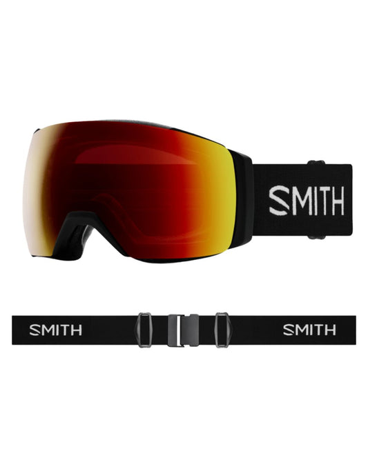 Smith IO Mag XL Ski Goggles - Black + ChromaPop Sun Red Mirror Lens