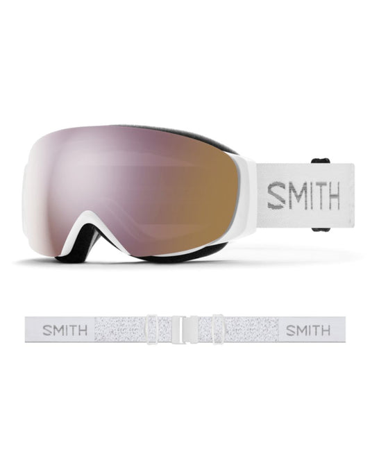 Smith IO Mag S Ski Goggles - White Chunky Knit + Chromapop Everyday Rose Gold Mirror Lens