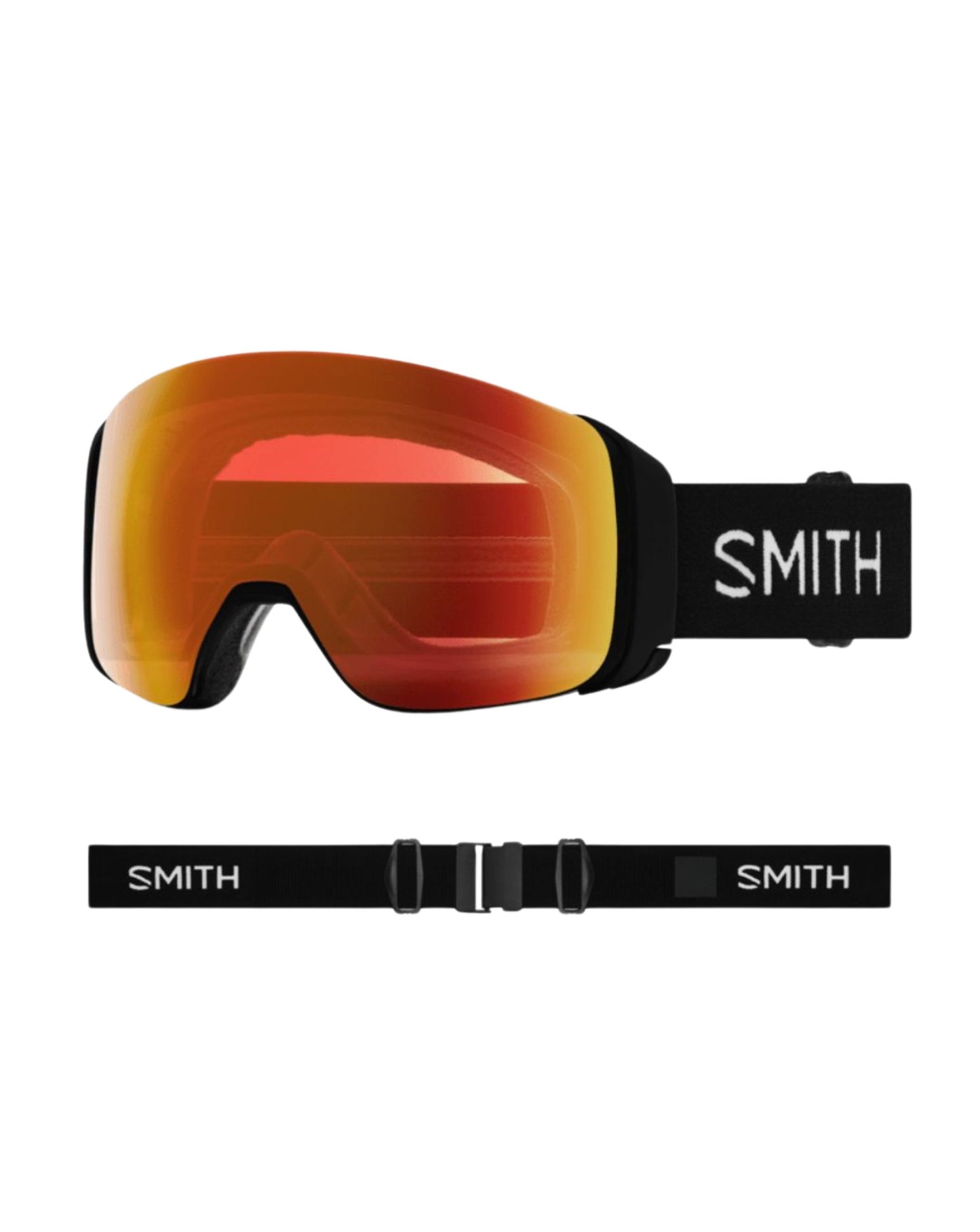 Smith 4D Mag Ski Goggles - Black + ChromaPop Everyday Red Mirror Lens