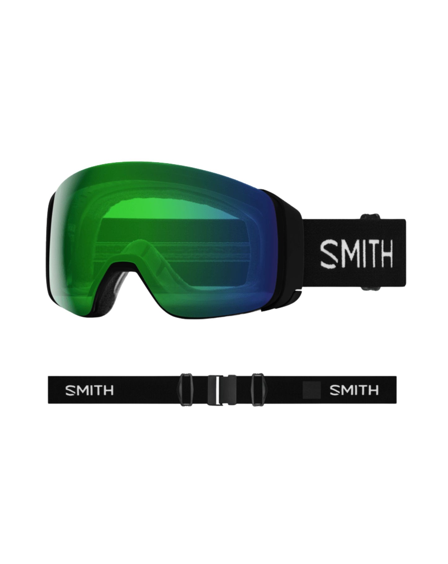 Smith 4D Mag Ski Goggles - Black + ChromaPop Everyday Green Mirror Lens