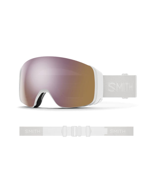 Smith 4D MAG Ski Goggles - White Vapor + ChromaPop Everyday Rose Gold Mirror Lens
