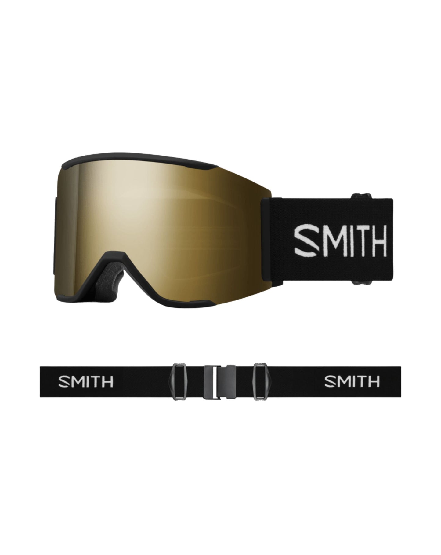 Smith Squad MAG Ski Goggles - Black + ChromaPop Sun Black Gold Mirror Lens