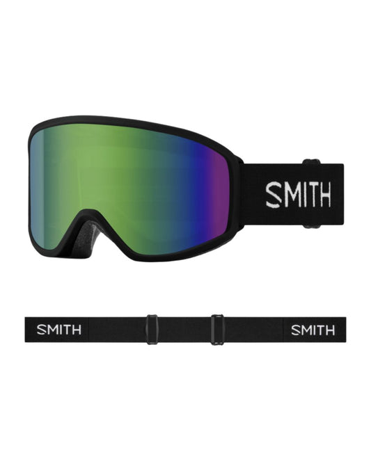 Smith Reason OTG Ski Goggles - Black + Green Sol-X Mirror Lens