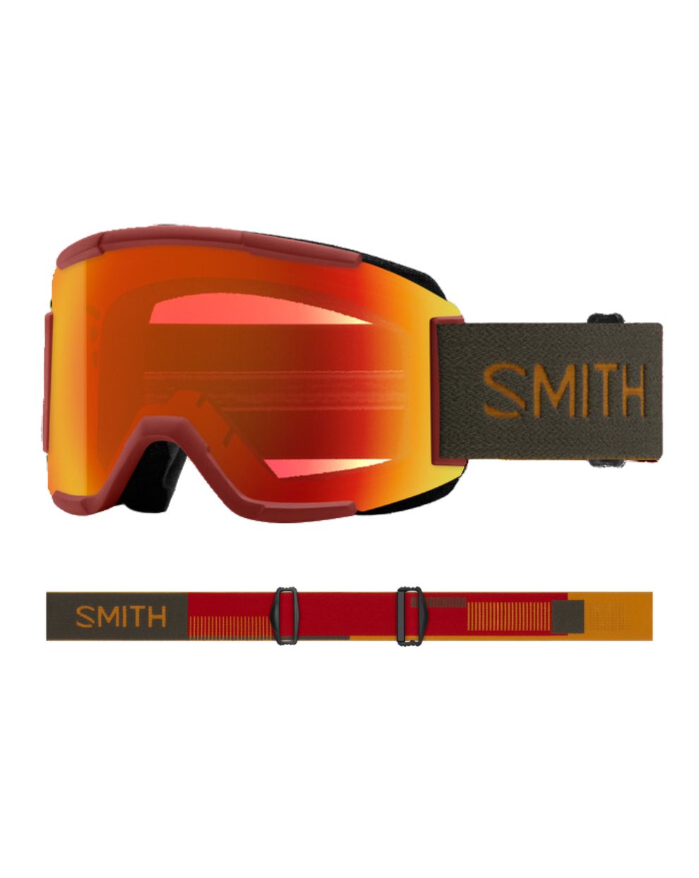 Smith Squad Ski Goggles - Ironwood + ChromaPop™ Everyday Red Mirror Lens