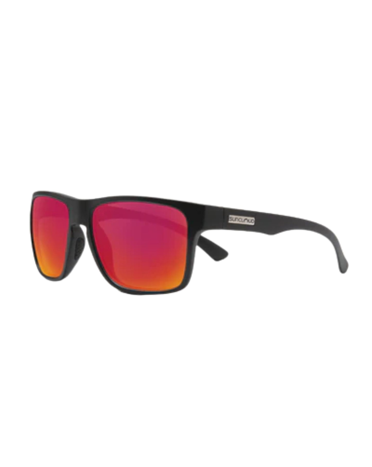 Suncloud Rambler Sunglasses - Matte Black + Polarized Red Mirror Lens