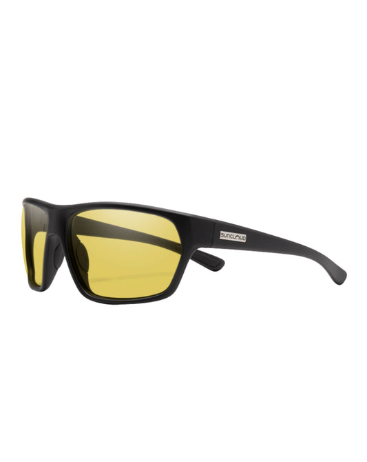 Suncloud Boone Sunglasses - Matte Black + Polarized Low Light Yellow