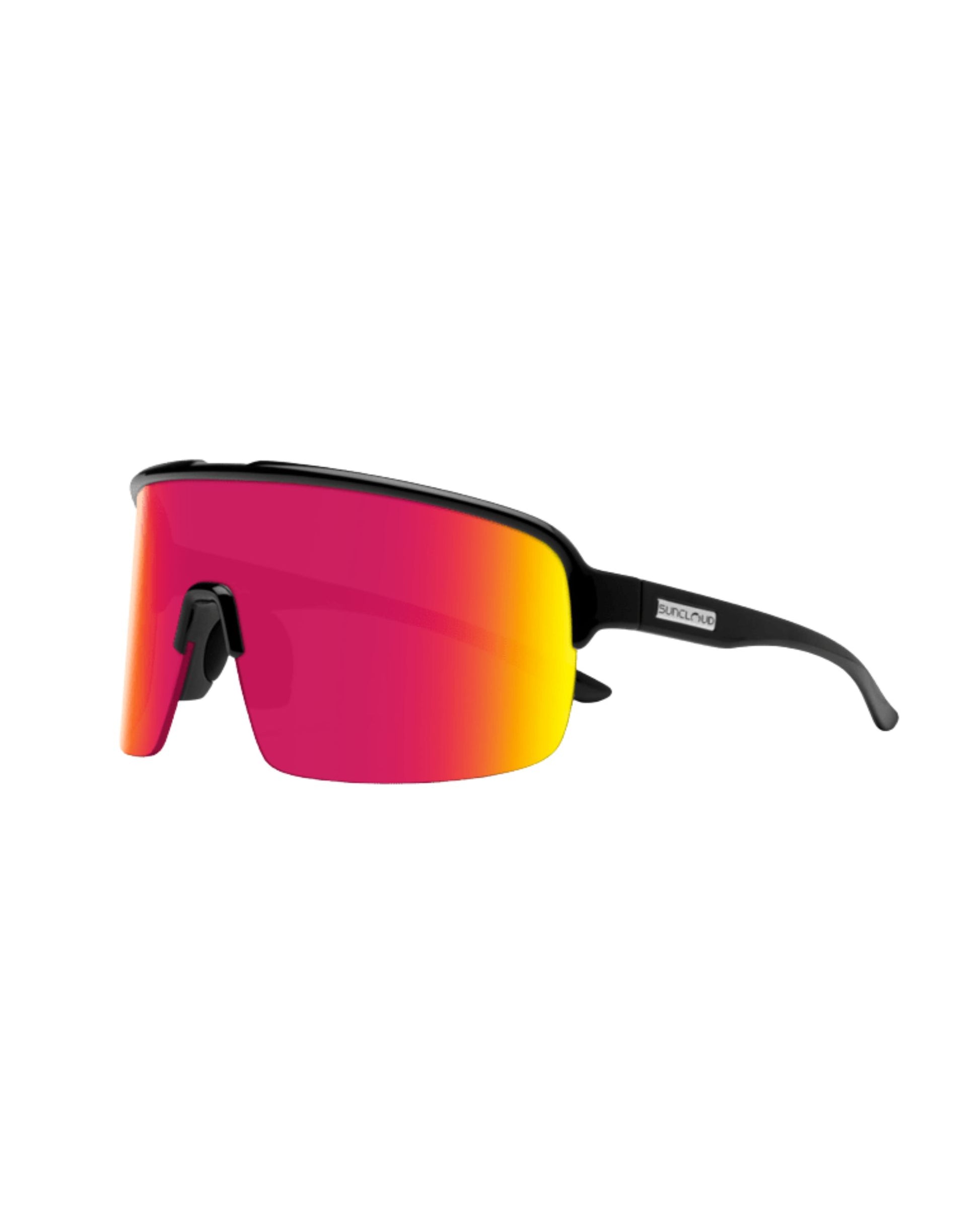 Suncloud Amplify Sunglasses - Black + Polarized Red Mirror – Aerobics First