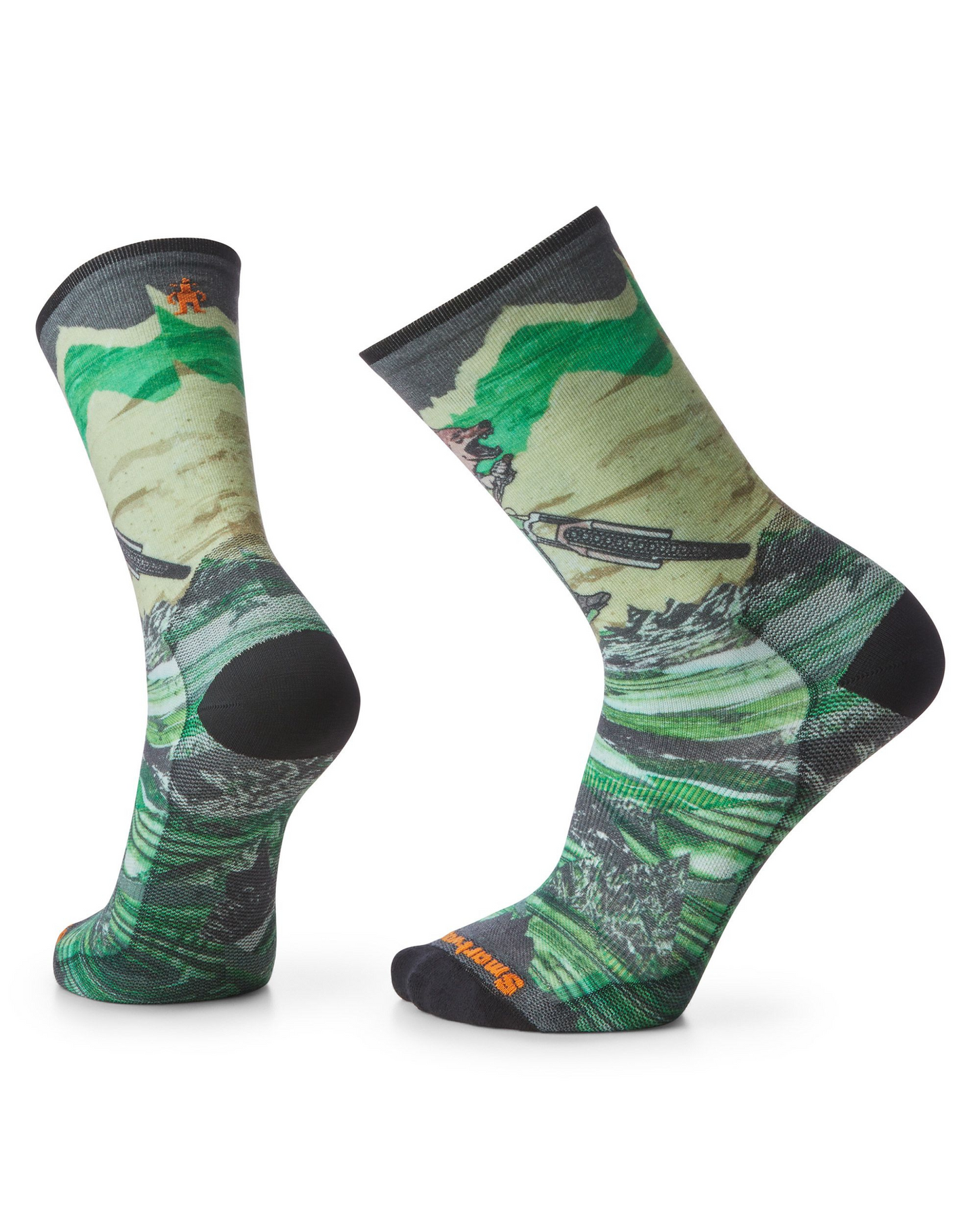 Smartwool Bike Zero Cushion Wolf Print Crew Socks