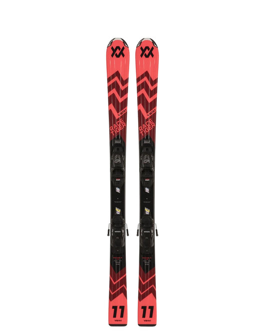 Volkl RaceTiger Jr + 4.5 VMotion Junior Skis - Red