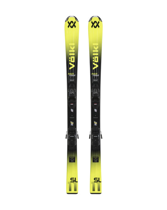Volkl RaceTiger Jr Skis - Yellow + 4.5 VMotion