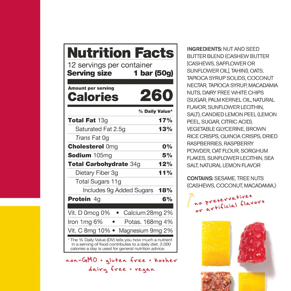 Skratch Labs Anytime Energy Bar - Raspberries & Lemons