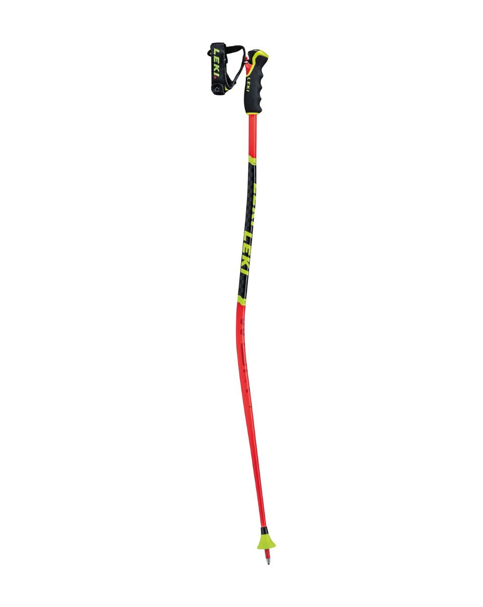 Leki Junior WCR LITE GS 3D Ski Race Poles - Red / Neon Yellow