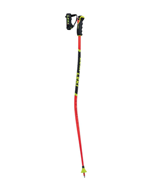 Leki Junior WCR LITE GS 3D Ski Race Poles - Red / Neon Yellow