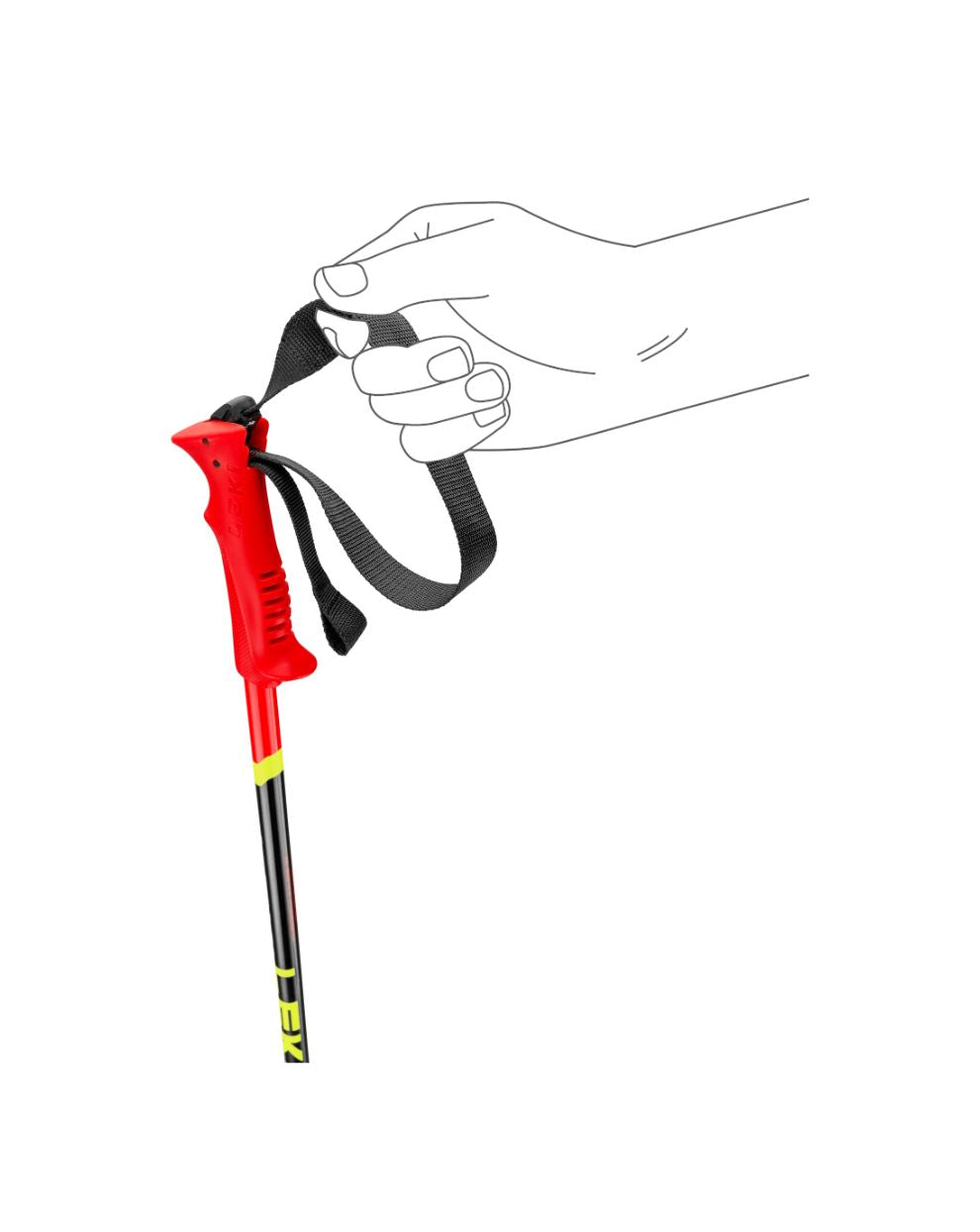 Leki Racing Junior Ski Poles - Bright Red/Black