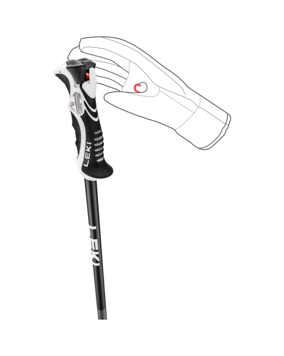 Leki Bold Lite S Ski Poles - Black/Red