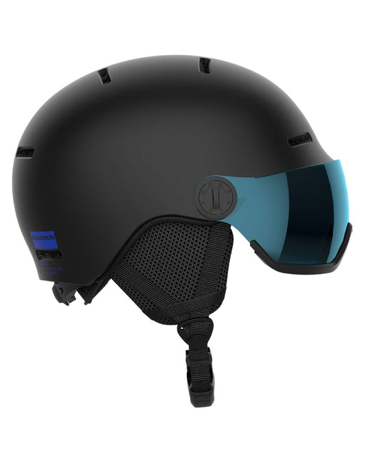 Salomon Orka Visor Junior Ski Helmet - Blk/Un Fls Blue