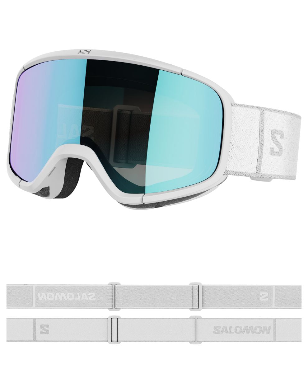 Salomon Aksium 2.0 S Low Bridge Fit Ski Goggles - White +Uni M Blue