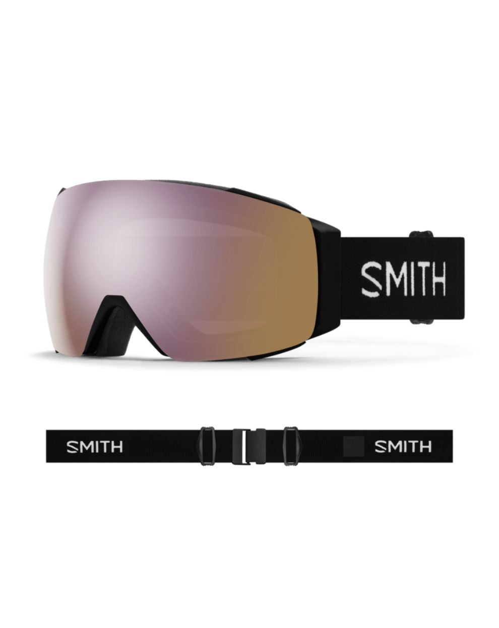 Smith IO MAG Ski Goggle - Black + ChromaPop Everyday Rose Gold Mirror Lens