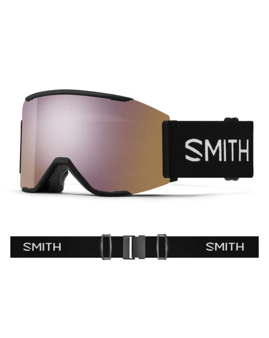 Smith Squad MAG Ski Goggle - Black + ChromaPop Everyday Rose Gold Mirror Lens