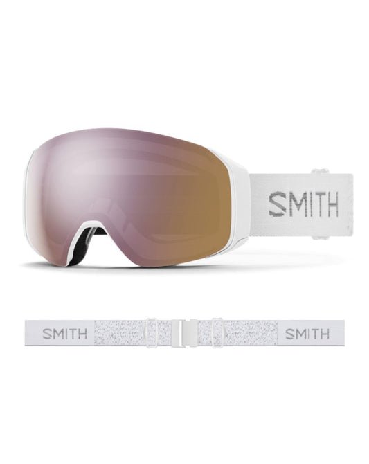 Smith 4D MAG S Ski Goggle - White Chunky Knit + ChromaPop Everyday Rose Gold Mirror Lens