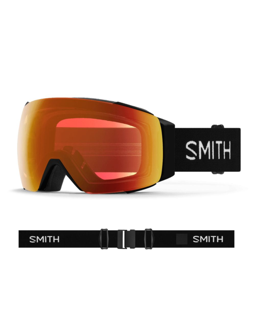 Smith IO MAG Ski Goggle - Black + ChromaPop Everyday Red Mirror Lens